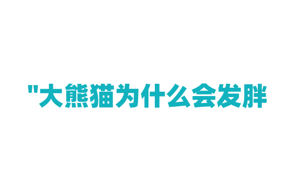 "大熊猫为什么会发胖？"